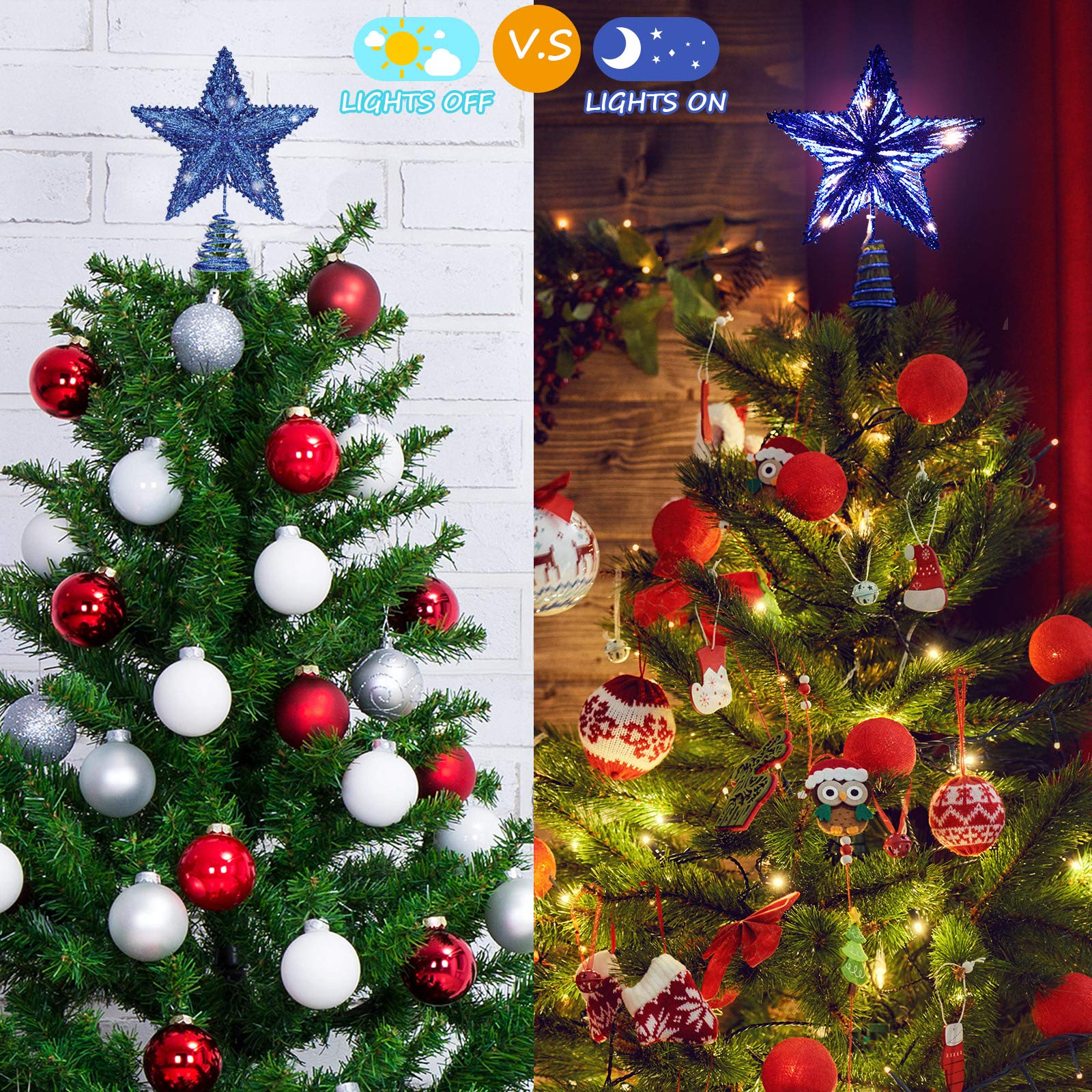 Foto 5 pulgar | Decoración Con Forma De Estrella De Navidad Aoriher, 25 Cm, Con 20 Luces Led - Venta Internacional.