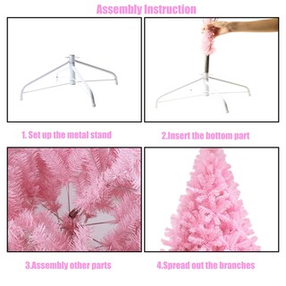 Foto 4 | Árbol De Navidad Ccinee Artificial Rosa De 1,8 M Con Punta De 700 Ramas - Venta Internacional.