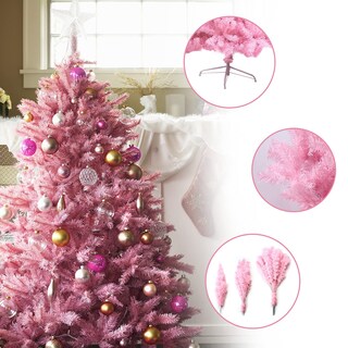 Foto 5 | Árbol De Navidad Ccinee Artificial Rosa De 1,8 M Con Punta De 700 Ramas - Venta Internacional.