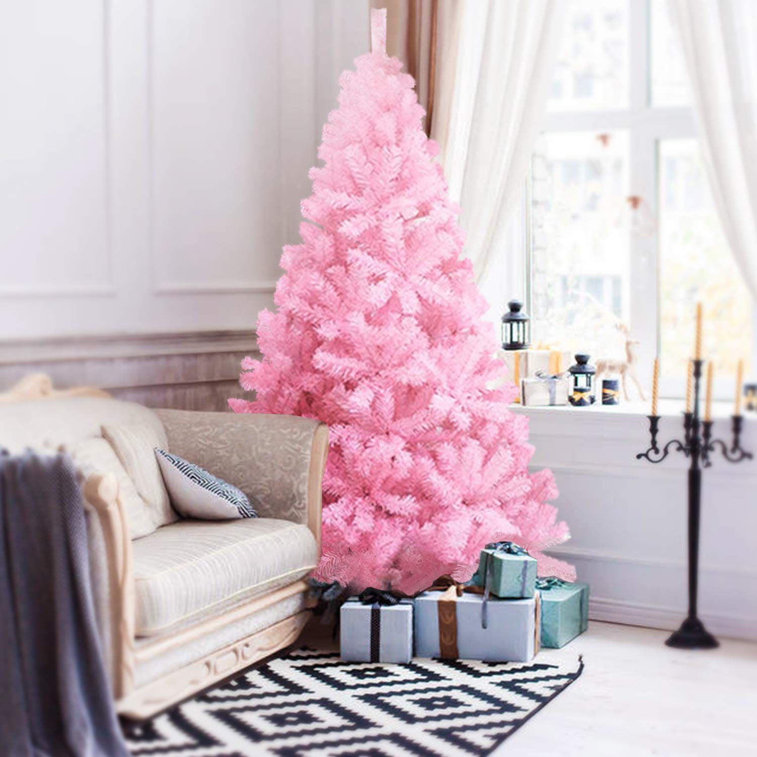 Foto 6 | Árbol De Navidad Ccinee Artificial Rosa De 1,8 M Con Punta De 700 Ramas - Venta Internacional.