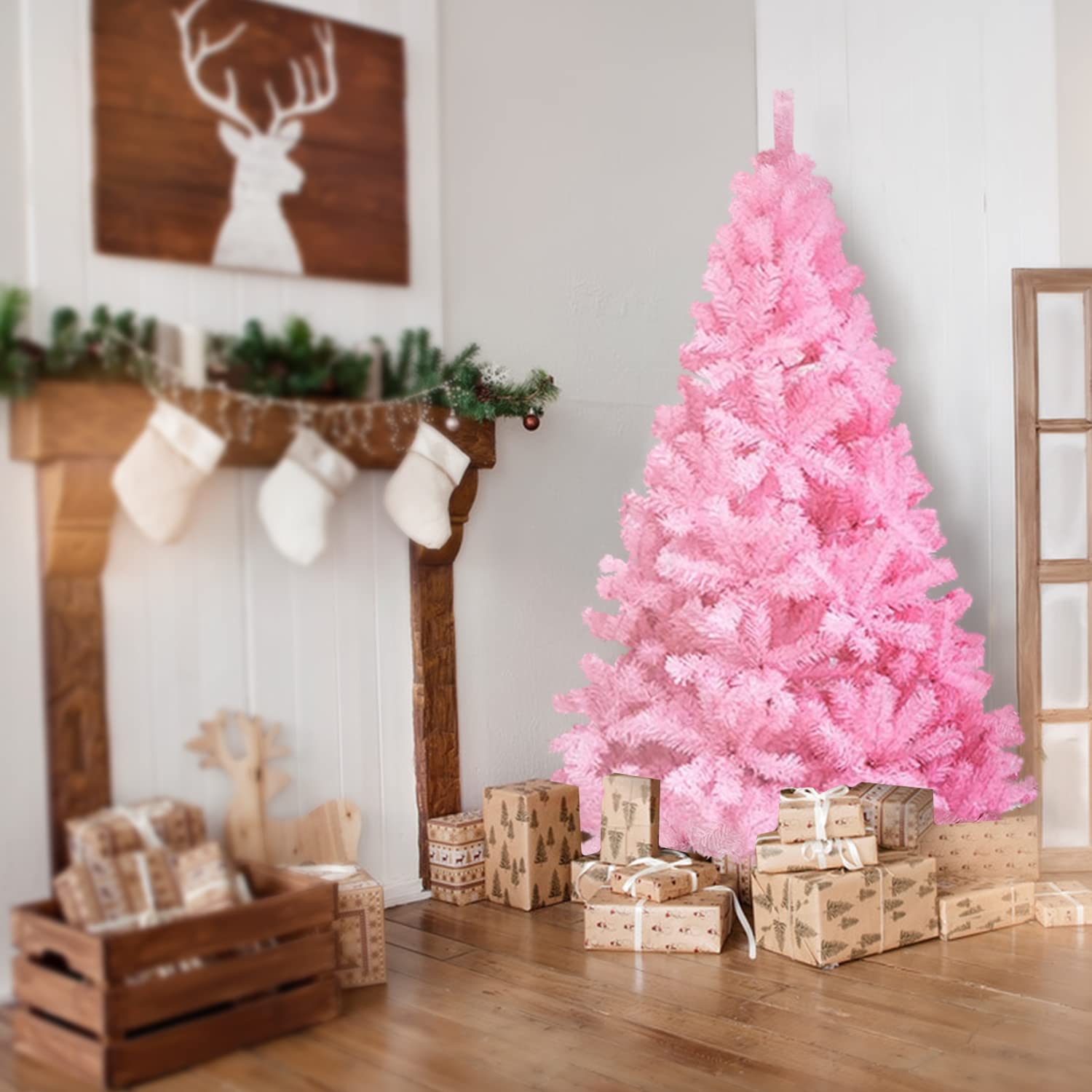 Foto 7 | Árbol De Navidad Ccinee Artificial Rosa De 1,8 M Con Punta De 700 Ramas - Venta Internacional.