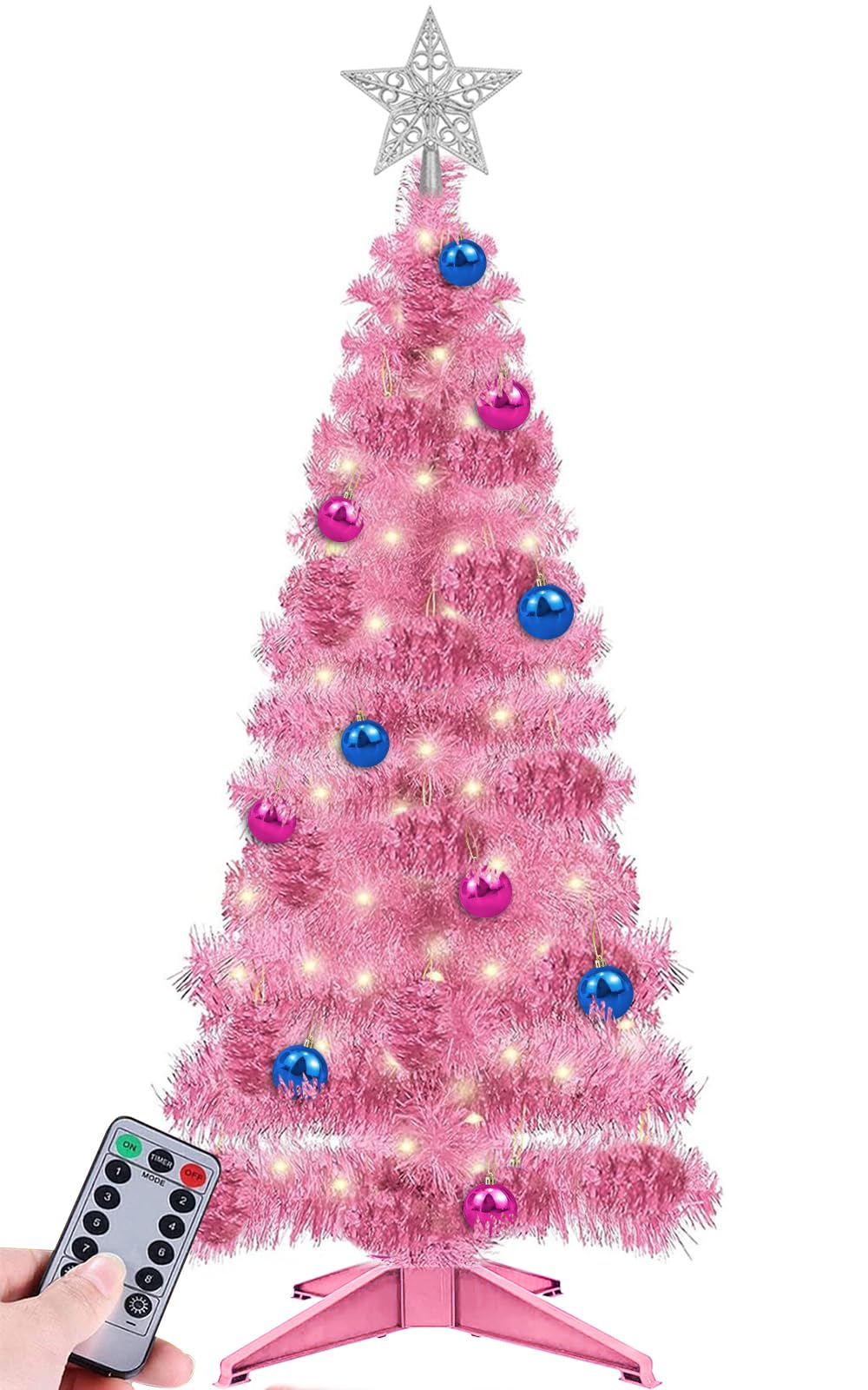 Foto 2 pulgar | Árbol de Navidad Turnmeon Rosa con Control Remoto-Venta Internacional