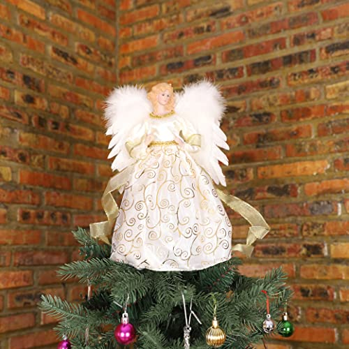 Foto 5 | Adorno Para Árbol De Ángel Hohotime Con Alas De Plumas Blanc - Venta Internacional.