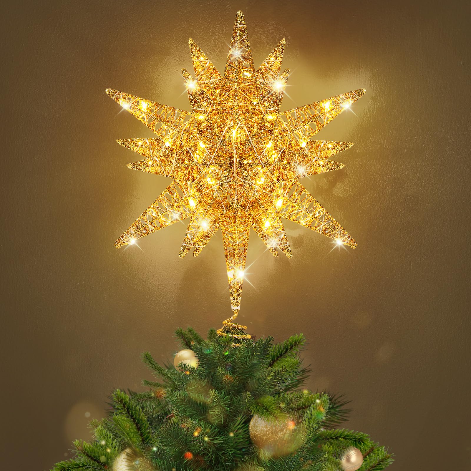 Foto 1 | Decoración Para Árbol De Navidad Luxspire Con Iluminación Led De 10 Pulgadas - Venta Internacional.