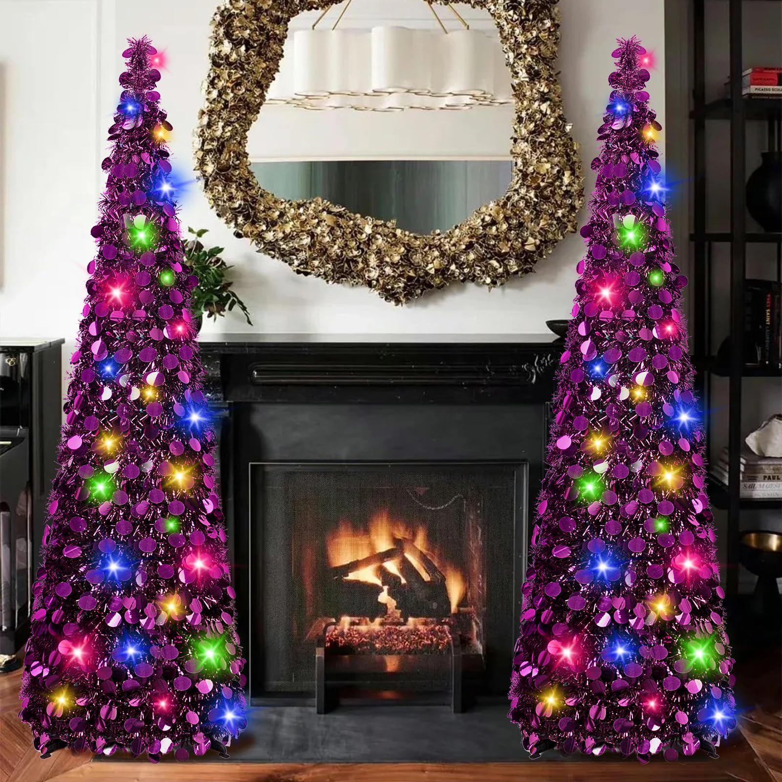 Foto 6 pulgar | Árbol De Navidad N&t Nieting De 5 Pies Con Luces, Plegable Y Desplegable - Venta Internacional.