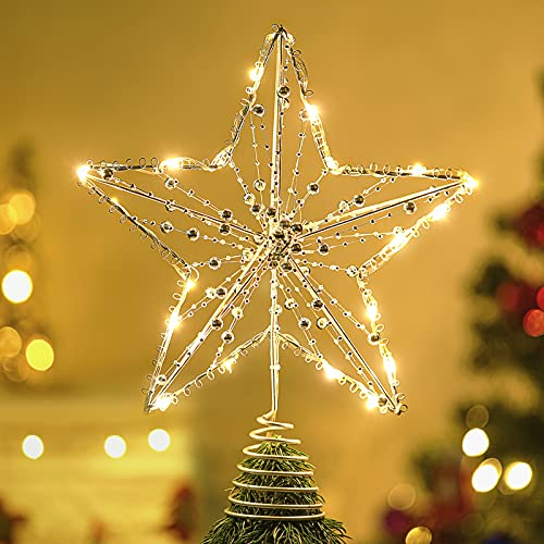 Foto 1 | Decoración Para Árbol De Navidad Lewonder Christmas Star Con Luces Plateadas - Venta Internacional.