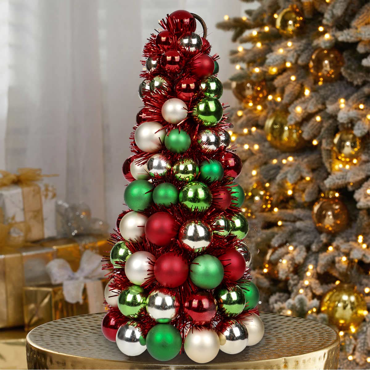 Foto 4 pulgar | Mesa Con Forma De Árbol De Navidad Gnflus, Tamaño Pequeño, 40 Cm, Con 94 Adornos - Venta Internacional.