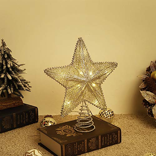 Foto 2 pulgar | Decoración Para Árbol De Navidad Lewondr Star Con Luces Y Lentejuelas - Venta Internacional.