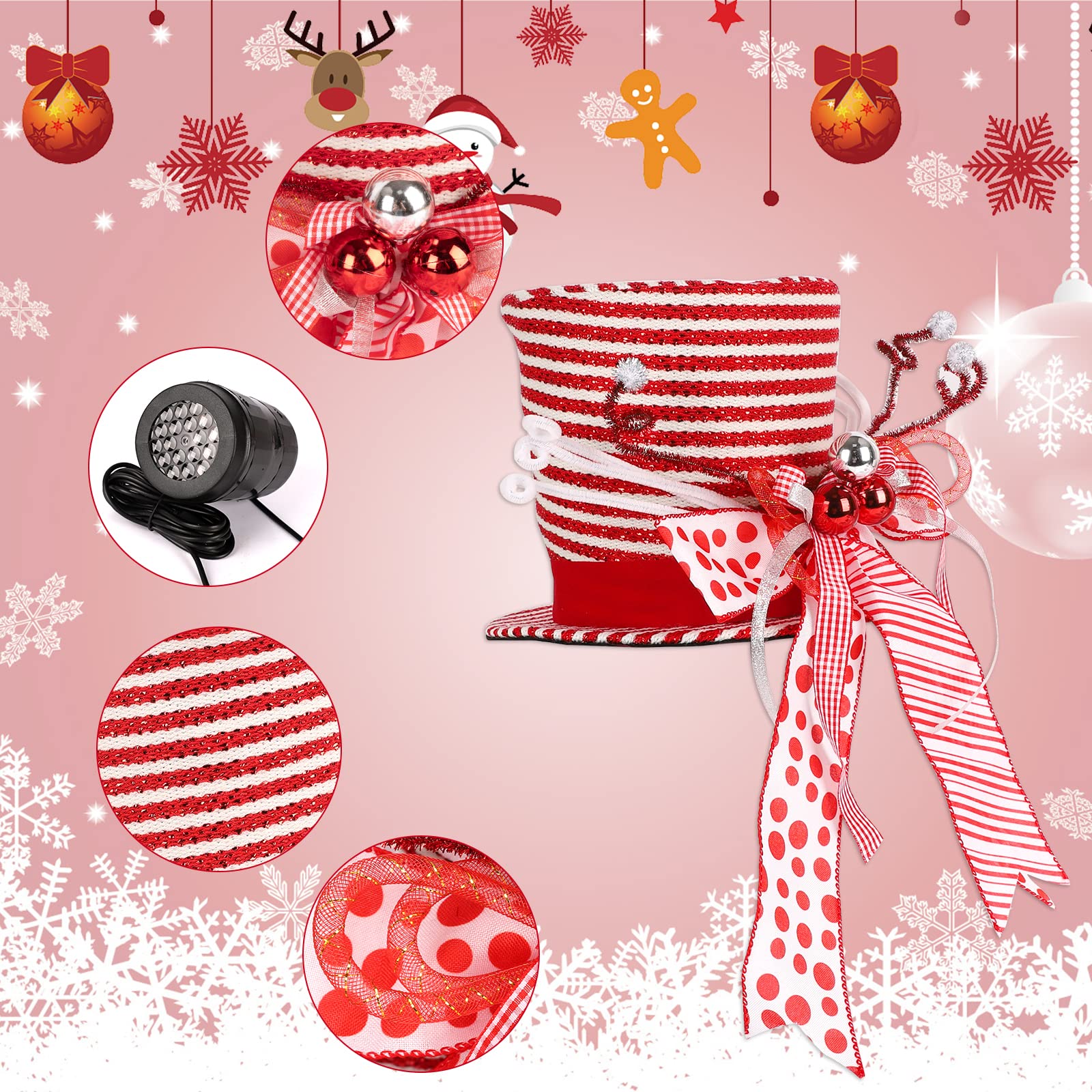 Foto 6 pulgar | Decoración Para Árbol De Navidad Hohotime Con Proyector Led 3d Y Lazo - Venta Internacional.