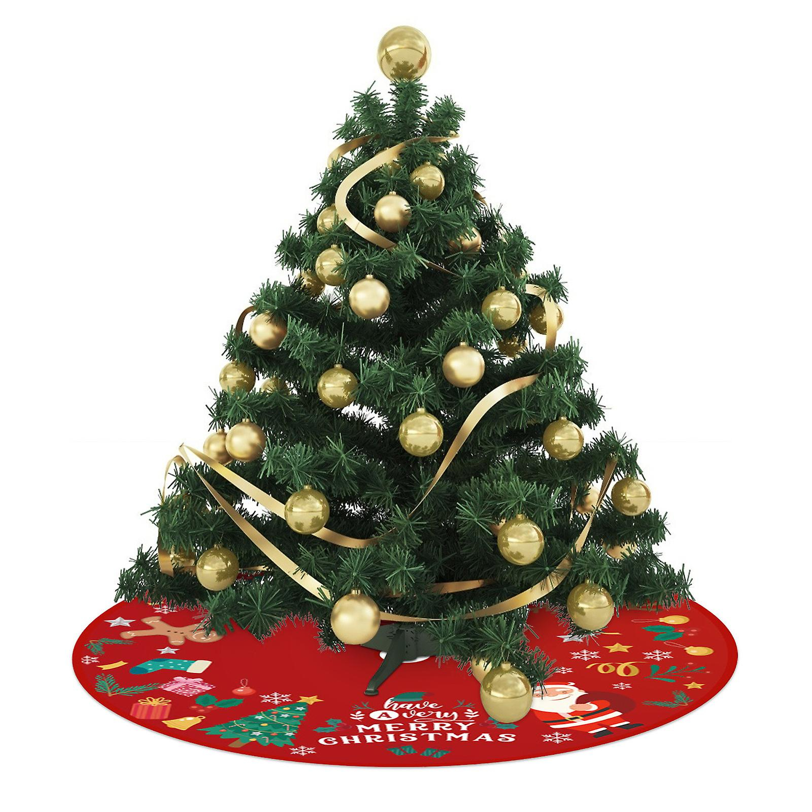 Foto 5 pulgar | Faldón Para Árbol De Navidad Huoguo, Estampado En Lino, 98 Cm De Diámetro - Venta Internacional.