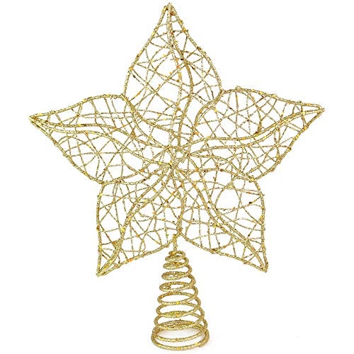 Decoración Para Árbol De Navidad Con Forma De Estrella Brillante, Alambre Dorado - Venta Internacional. $716