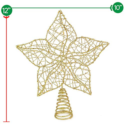 Foto 6 pulgar | Decoración Para Árbol De Navidad Con Forma De Estrella Brillante, Alambre Dorado - Venta Internacional.