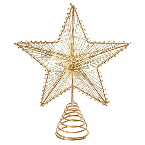 Decoración para Árbol de Navidad Joyin con Forma de Estrella Dorada con Led 20 cm - Venta Internacional $1,008