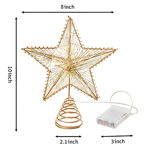 Foto 5 pulgar | Decoración para Árbol de Navidad Joyin con Forma de Estrella Dorada con Led 20 cm - Venta Internacional