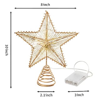 Foto 4 | Decoración para Árbol de Navidad Joyin con Forma de Estrella Dorada con Led 20 cm - Venta Internacional