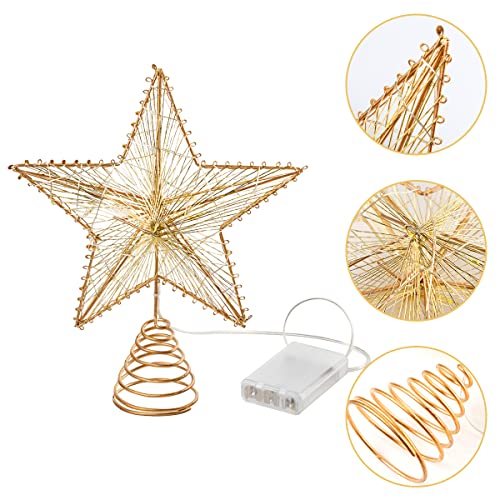 Foto 6 pulgar | Decoración para Árbol de Navidad Joyin con Forma de Estrella Dorada con Led 20 cm - Venta Internacional