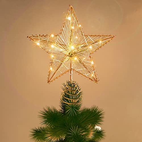 Foto 8 pulgar | Decoración para Árbol de Navidad Joyin con Forma de Estrella Dorada con Led 20 cm - Venta Internacional