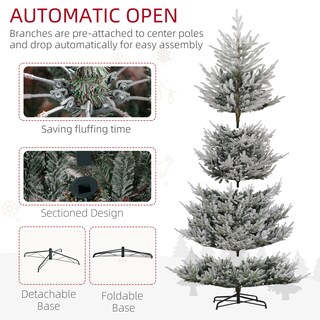 Foto 6 | Árbol De Navidad Homcom De Pino De 9 Pies Con Ramas De 1939 Y Base De Acero - Venta Internacional.
