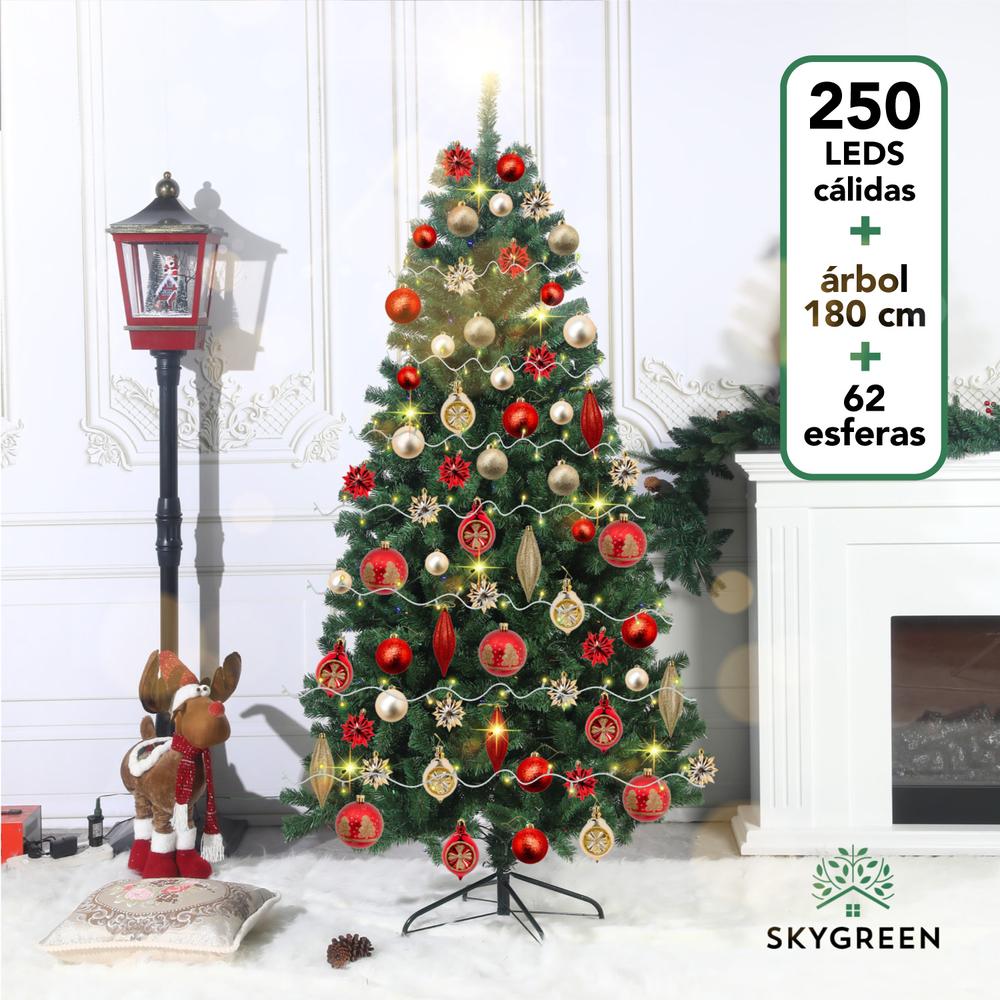 Foto 3 pulgar | Árbol De Navidad 180 Cm Sgxmas180 + Esferas Hjener020000 + Luces Xmaslight250