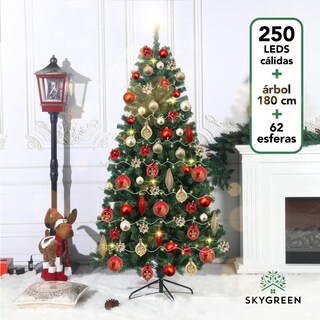 Foto 2 | Árbol De Navidad 180 Cm Sgxmas180 + Esferas Hjener020000 + Luces Xmaslight250