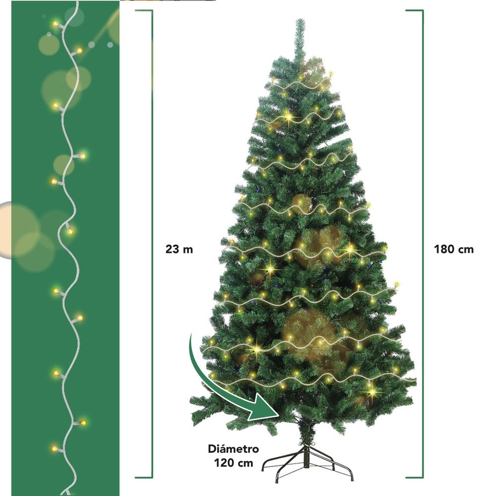 Foto 4 pulgar | Árbol De Navidad 180 Cm Sgxmas180 + Esferas Hjener020000 + Luces Xmaslight250