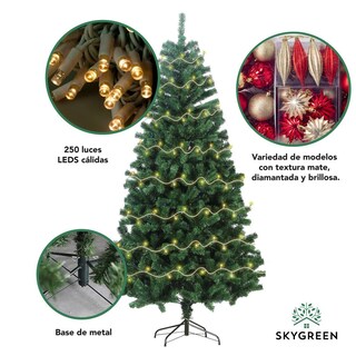 Foto 5 | Árbol De Navidad 180 Cm Sgxmas180 + Esferas Hjener020000 + Luces Xmaslight250