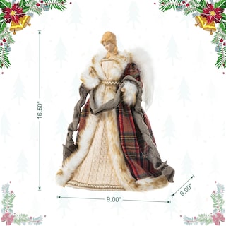 Foto 4 | Decoración Para Árbol De Navidad Glitzhome, Piel Sintética De Ángel Y Pvc, 42 Cm - Venta Internacional.