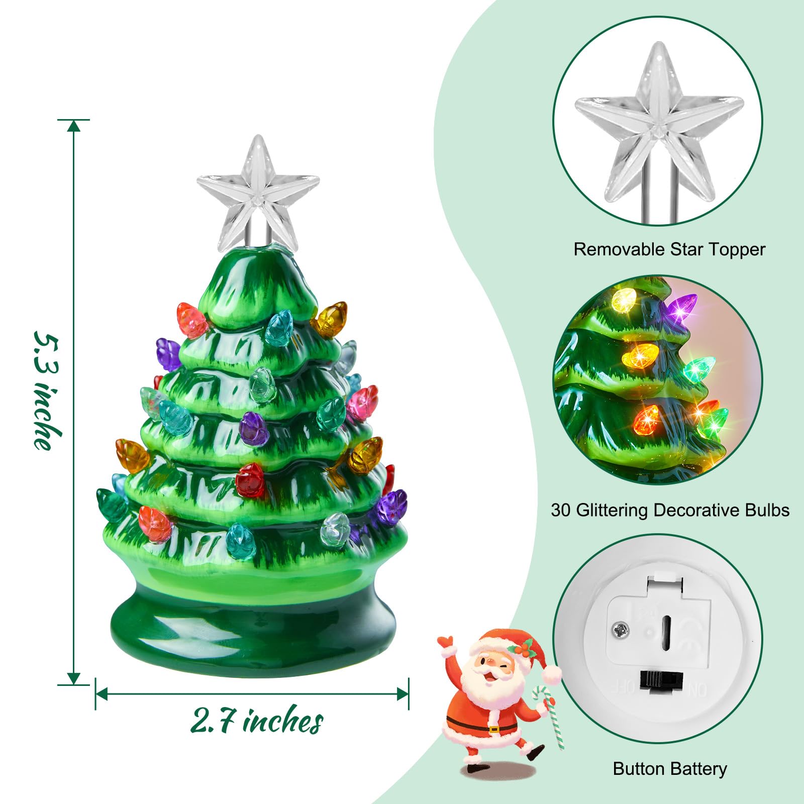 Foto 7 pulgar | Juego De Árbol De Navidad Brightown De Cerámica De 5 Pulgadas, Paquete De 4 Con Led - Venta Internacional.