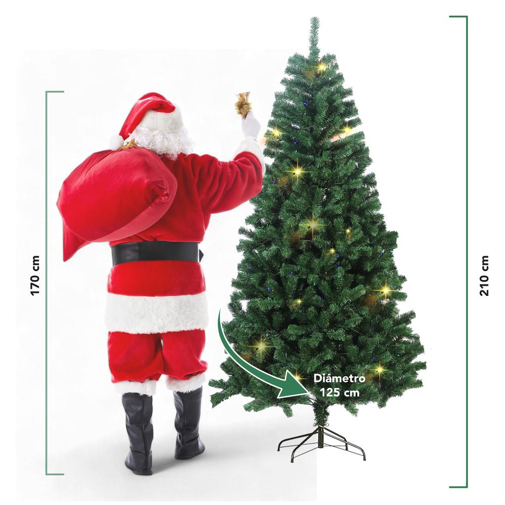 Foto 4 pulgar | Árbol Navidad Artificial 2.10 M Pino Verde Frondoso Navideño