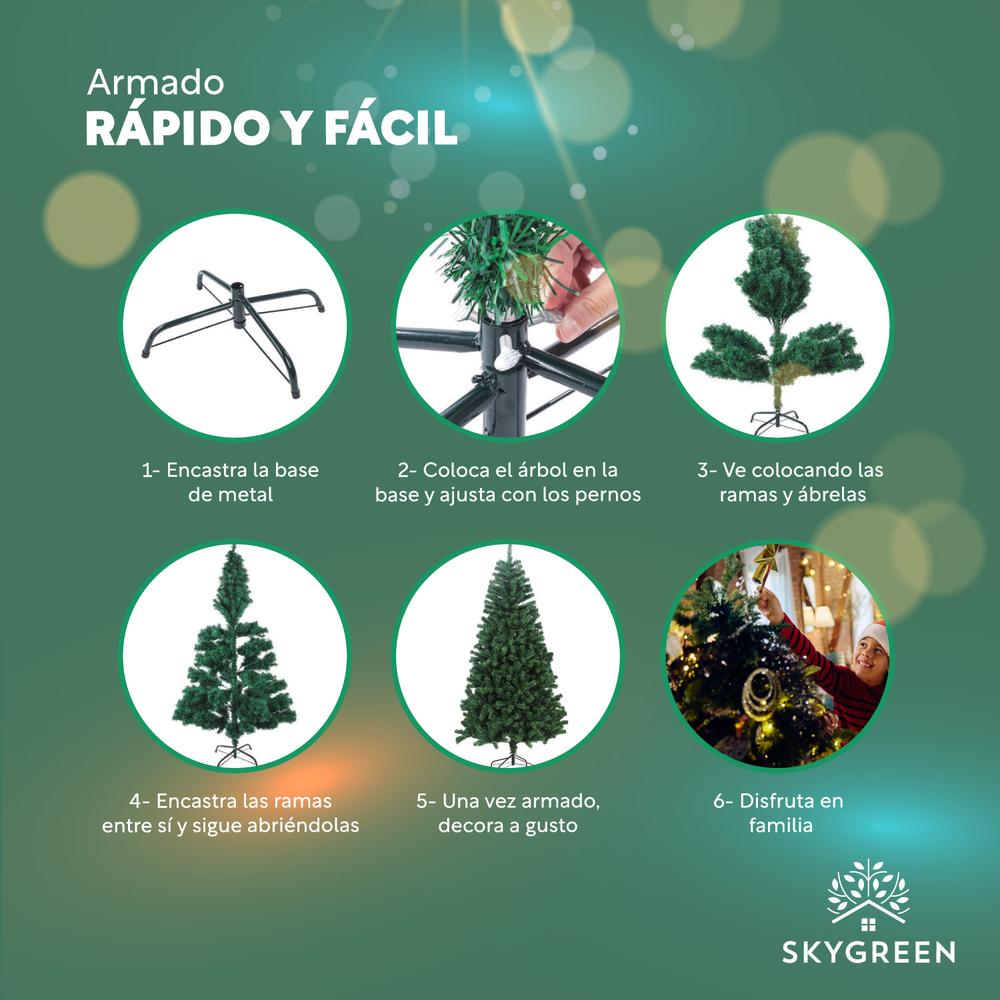 Foto 7 pulgar | Árbol Navidad Artificial 2.10 M Pino Verde Frondoso Navideño