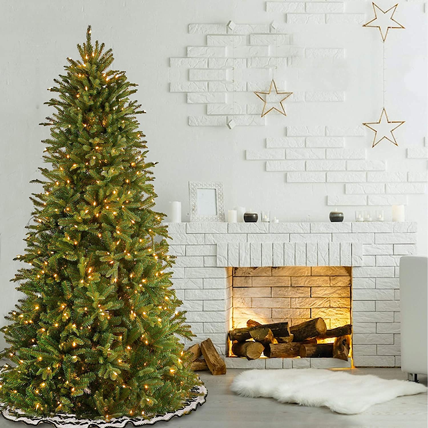 Foto 2 | Árbol De Navidad Artificial, Árbol Nacional De 7.5 Pies Con Luces - Venta Internacional.