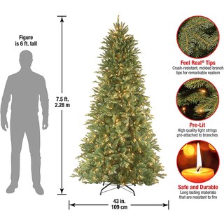 Foto 3 | Árbol De Navidad Artificial, Árbol Nacional De 7.5 Pies Con Luces - Venta Internacional.