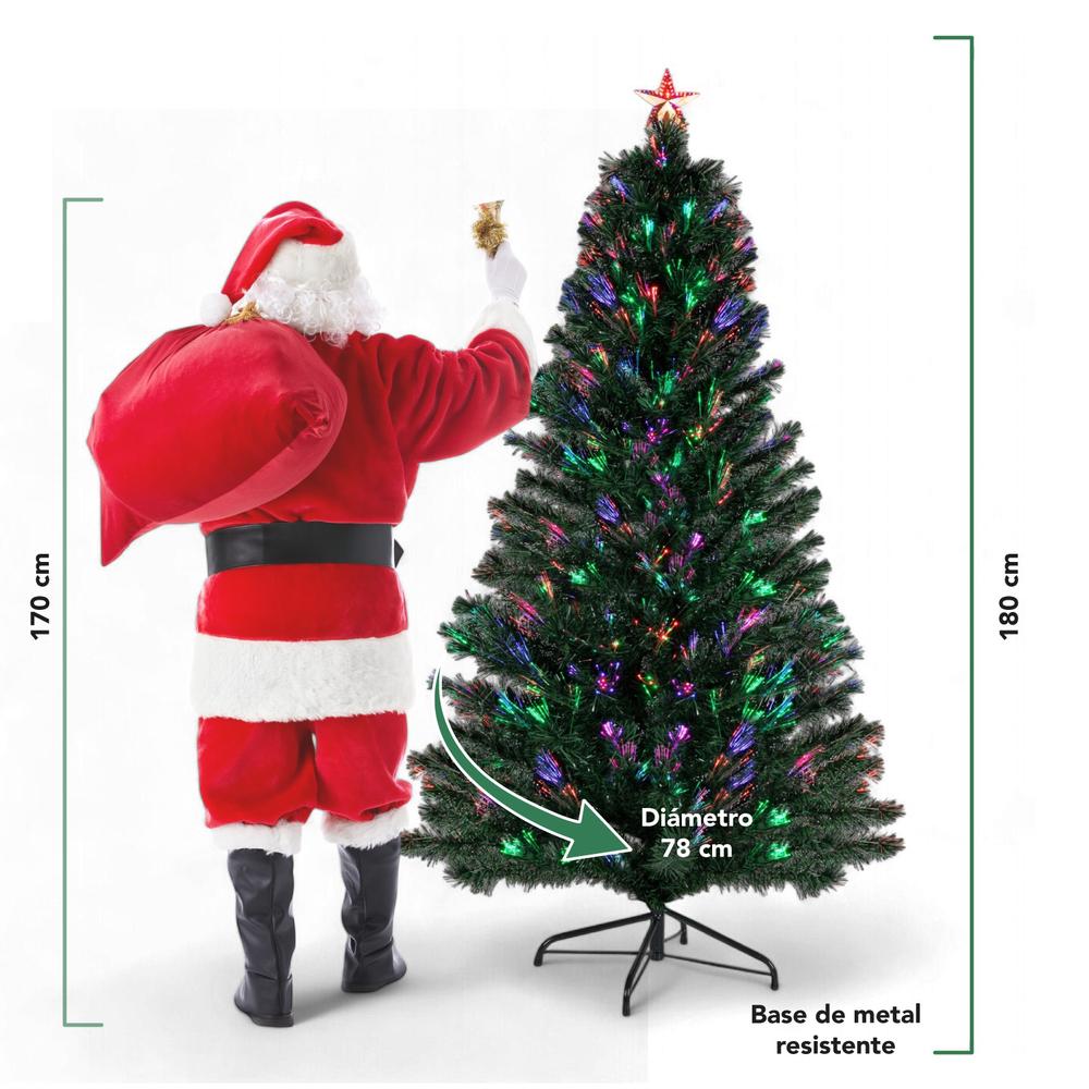 Foto 3 | Árbol De Navidad 1.80 Mts Led Luces Integradas Pino Frondoso