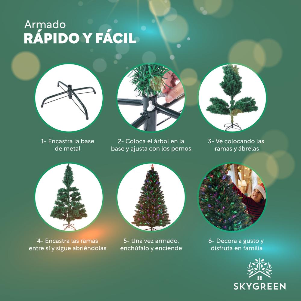 Foto 7 pulgar | Árbol De Navidad Artificial 1.80 Mts Led Iluminado Frondoso