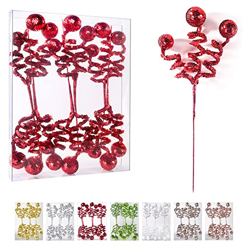 Foto 2 pulgar | Set De Decoración Para Árbol De Navidad, Bola De Lentejuelas Rojas Zhanyigy - Venta Internacional.