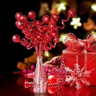 Foto 4 | Set De Decoración Para Árbol De Navidad, Bola De Lentejuelas Rojas Zhanyigy - Venta Internacional.