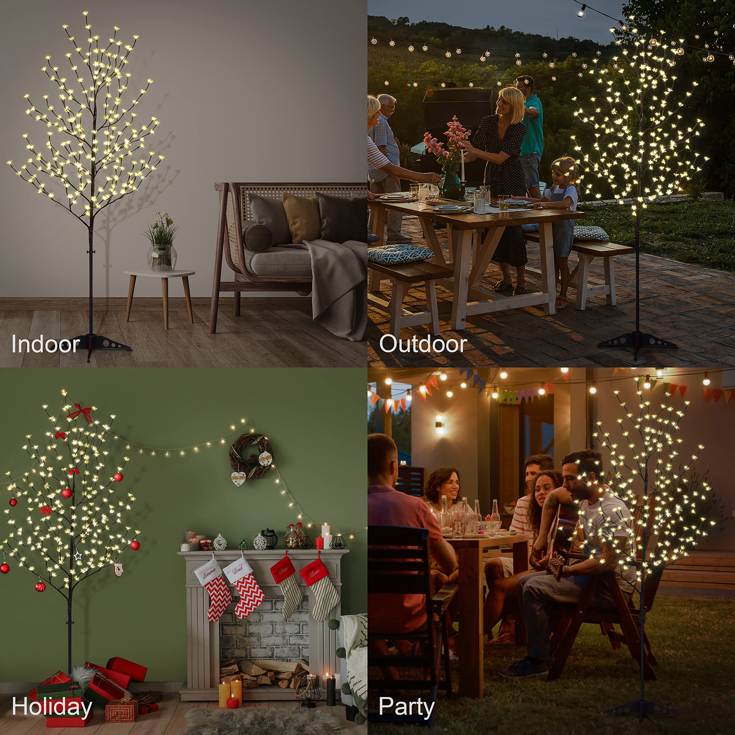 Foto 3 | Árbol De Cerezo En Flor Con Iluminación Led Lightshare De 4 Pies, 5 Pies, 6 Pies - Venta Internacional.