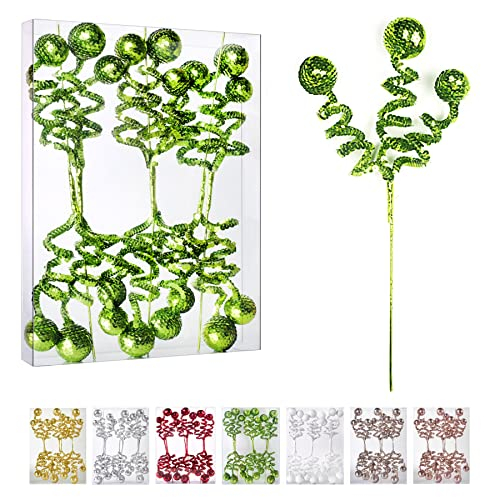 Foto 2 pulgar | Set de Decoración para Árbol De Navidad Zhanyigy Bola de Lentejuelas Verdes - Venta Internacional