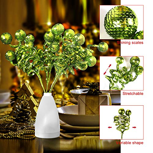 Foto 6 pulgar | Set de Decoración para Árbol De Navidad Zhanyigy Bola de Lentejuelas Verdes - Venta Internacional