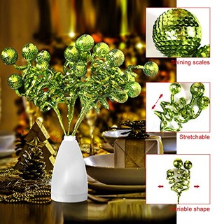 Foto 5 | Set de Decoración para Árbol De Navidad Zhanyigy Bola de Lentejuelas Verdes - Venta Internacional