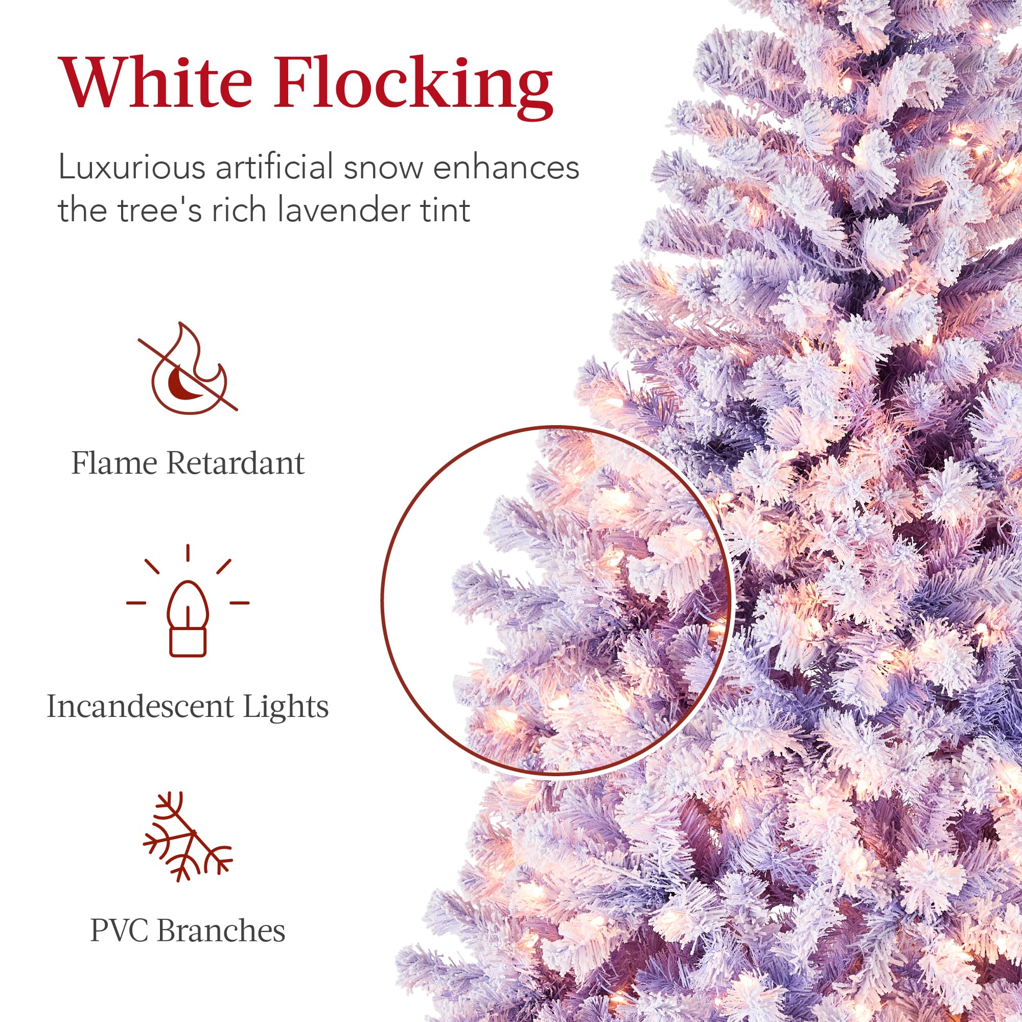 Foto 4 pulgar | Árbol De Navidad Best Choice Products, Color Lavanda, 1,4 M, Con Luces - Venta Internacional.