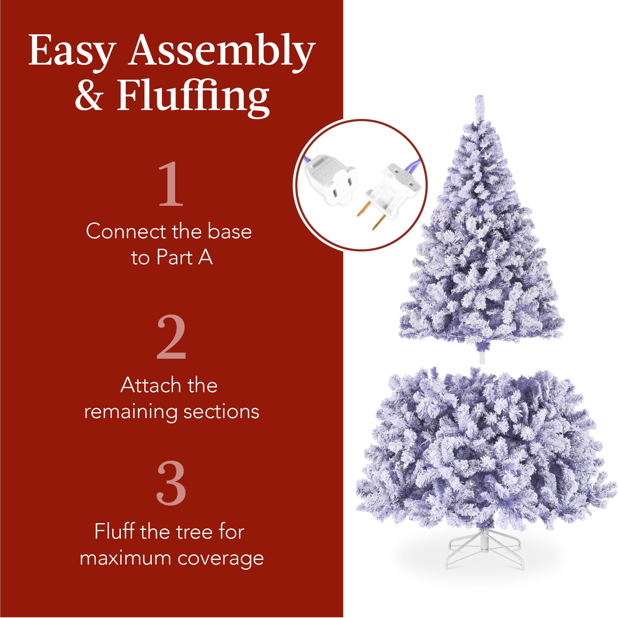 Foto 5 pulgar | Árbol De Navidad Best Choice Products, Color Lavanda, 1,4 M, Con Luces - Venta Internacional.