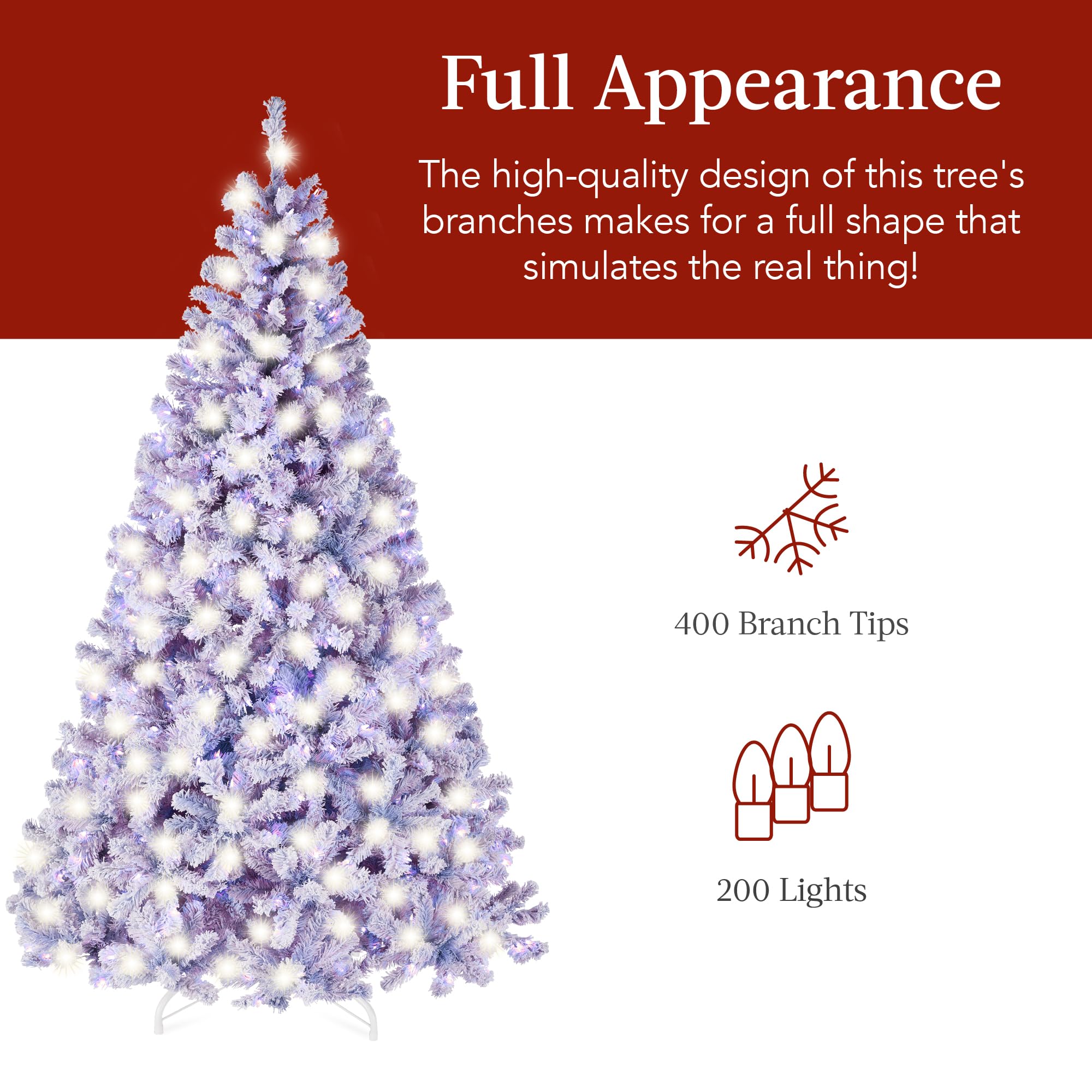 Foto 6 pulgar | Árbol De Navidad Best Choice Products, Color Lavanda, 1,4 M, Con Luces - Venta Internacional.