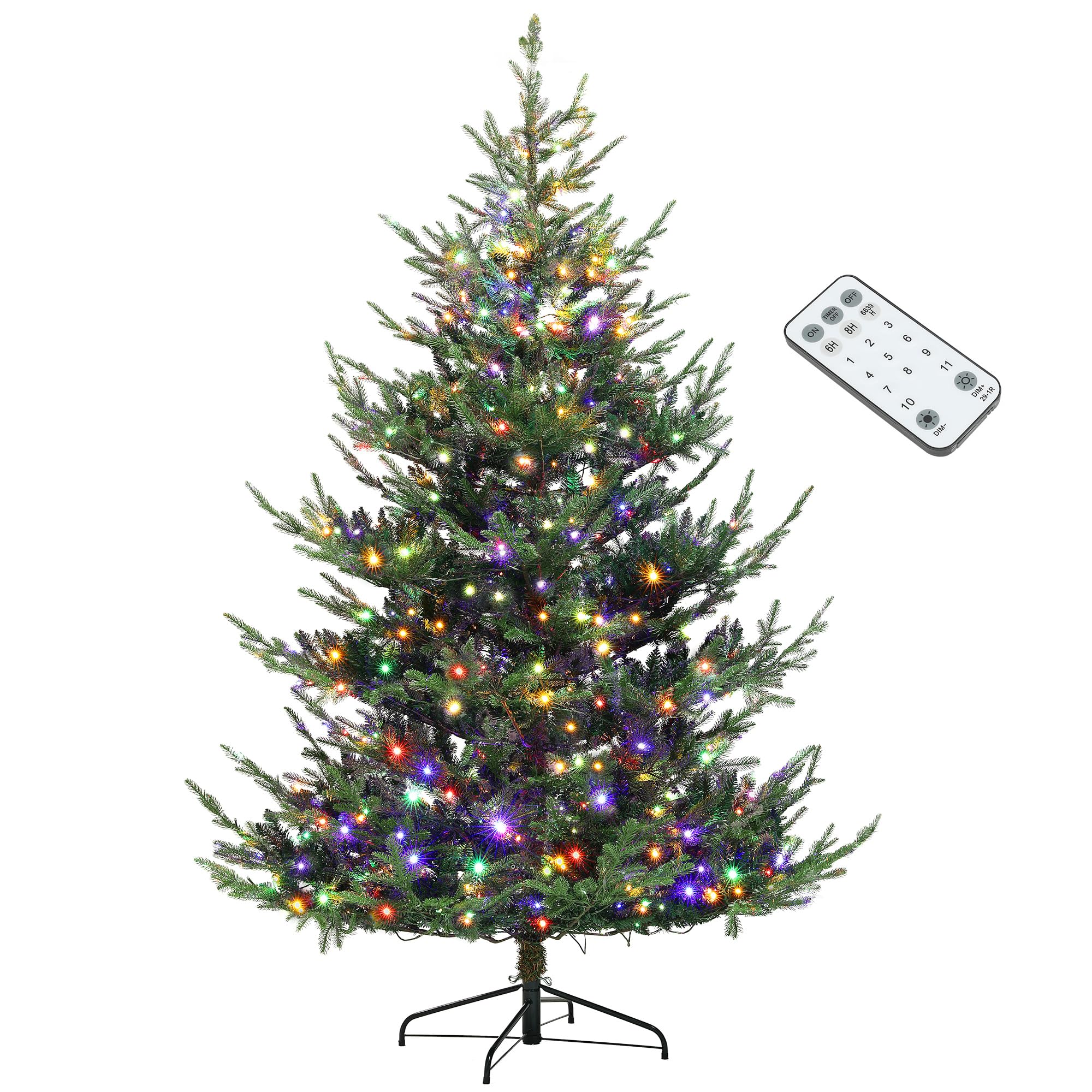 Árbol De Navidad Homcom Preiluminado De 7.5 Pies Con 300 Luces Led Y Control Remoto - Venta Internacional.