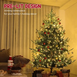 Foto 3 | Árbol De Navidad Homcom Preiluminado De 7.5 Pies Con 300 Luces Led Y Control Remoto - Venta Internacional.