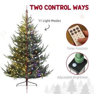 Foto 4 | Árbol De Navidad Homcom Preiluminado De 7.5 Pies Con 300 Luces Led Y Control Remoto - Venta Internacional.