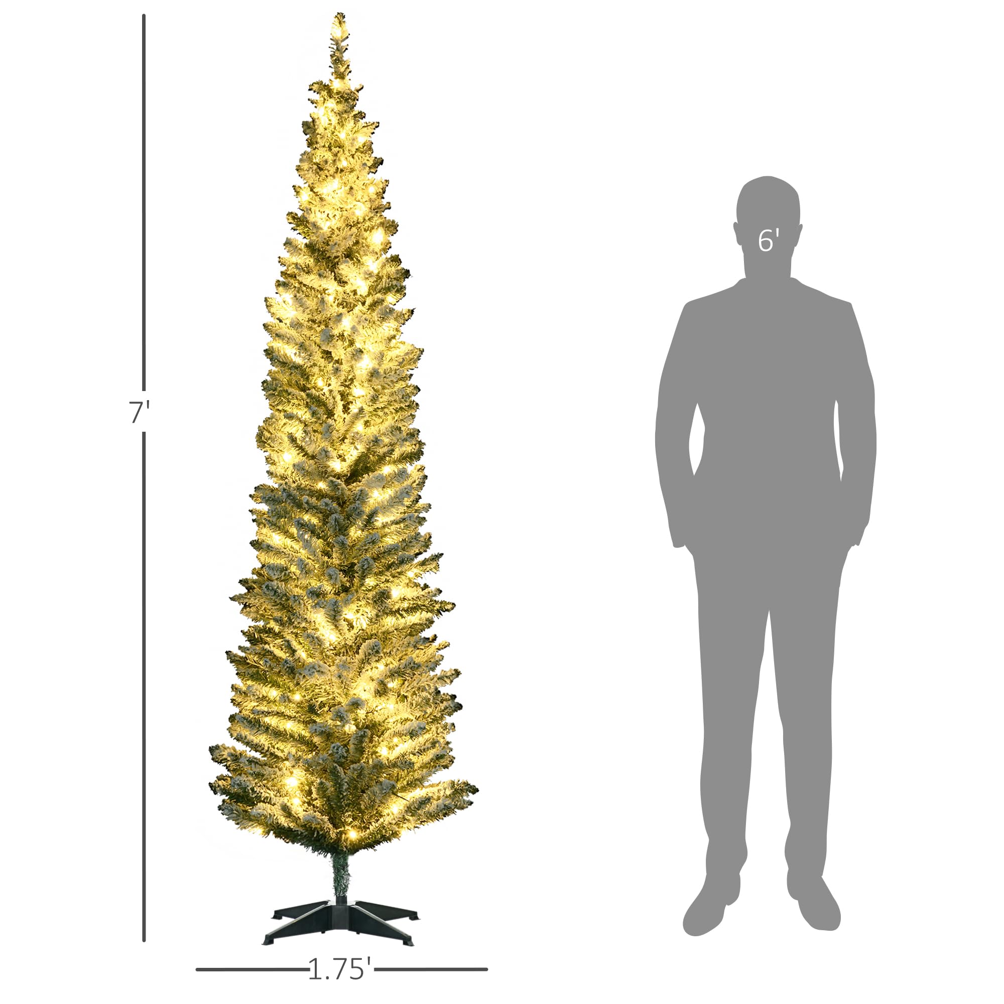 Foto 6 pulgar | Árbol De Navidad Homcom 210 Luces Led De Color Blanco Cálido De 7 Pies De Altura - Venta Internacional.