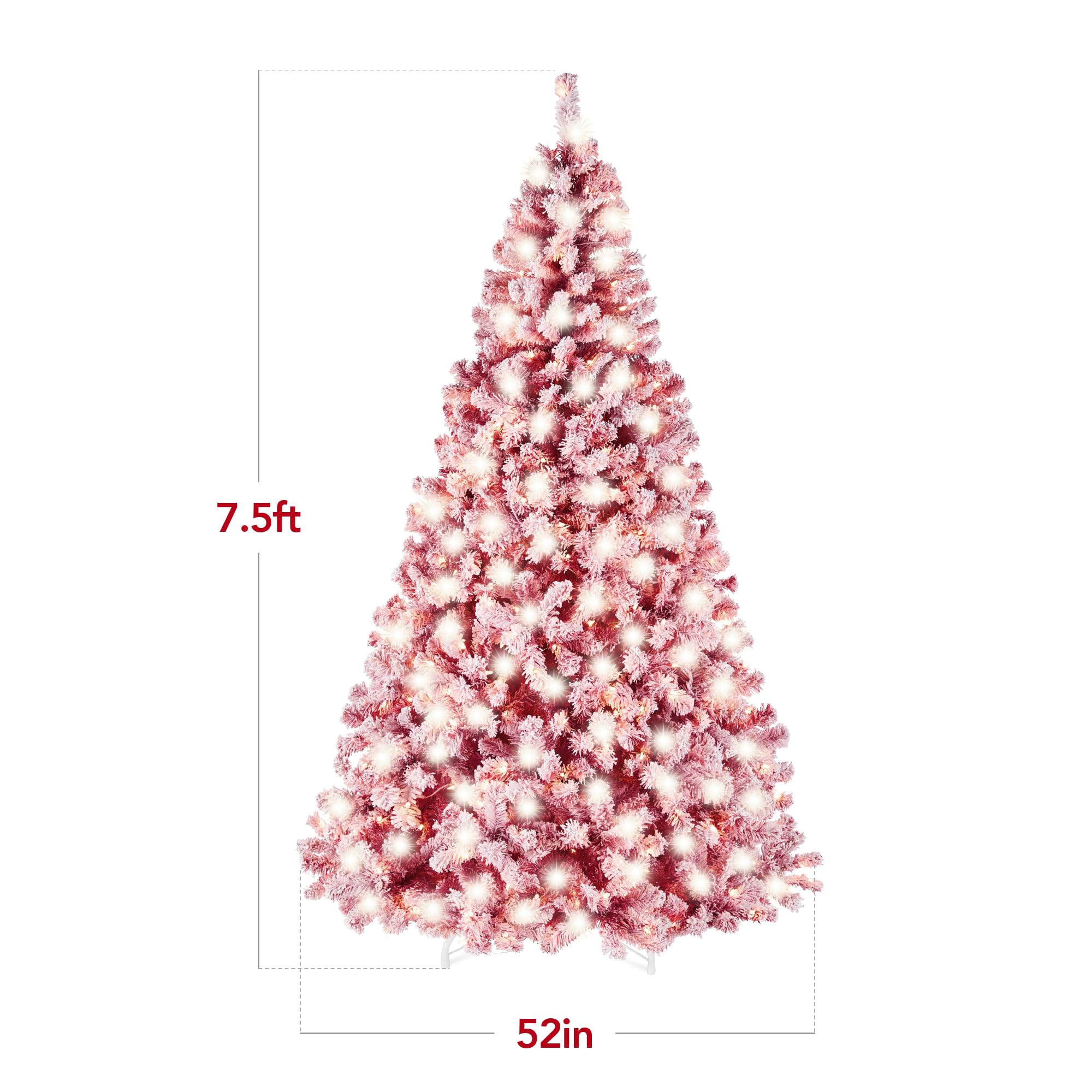 Foto 8 pulgar | Árbol De Navidad Best Choice Products, Preiluminado, Rojo, 7.5 Pies Con 550 - Venta Internacional.