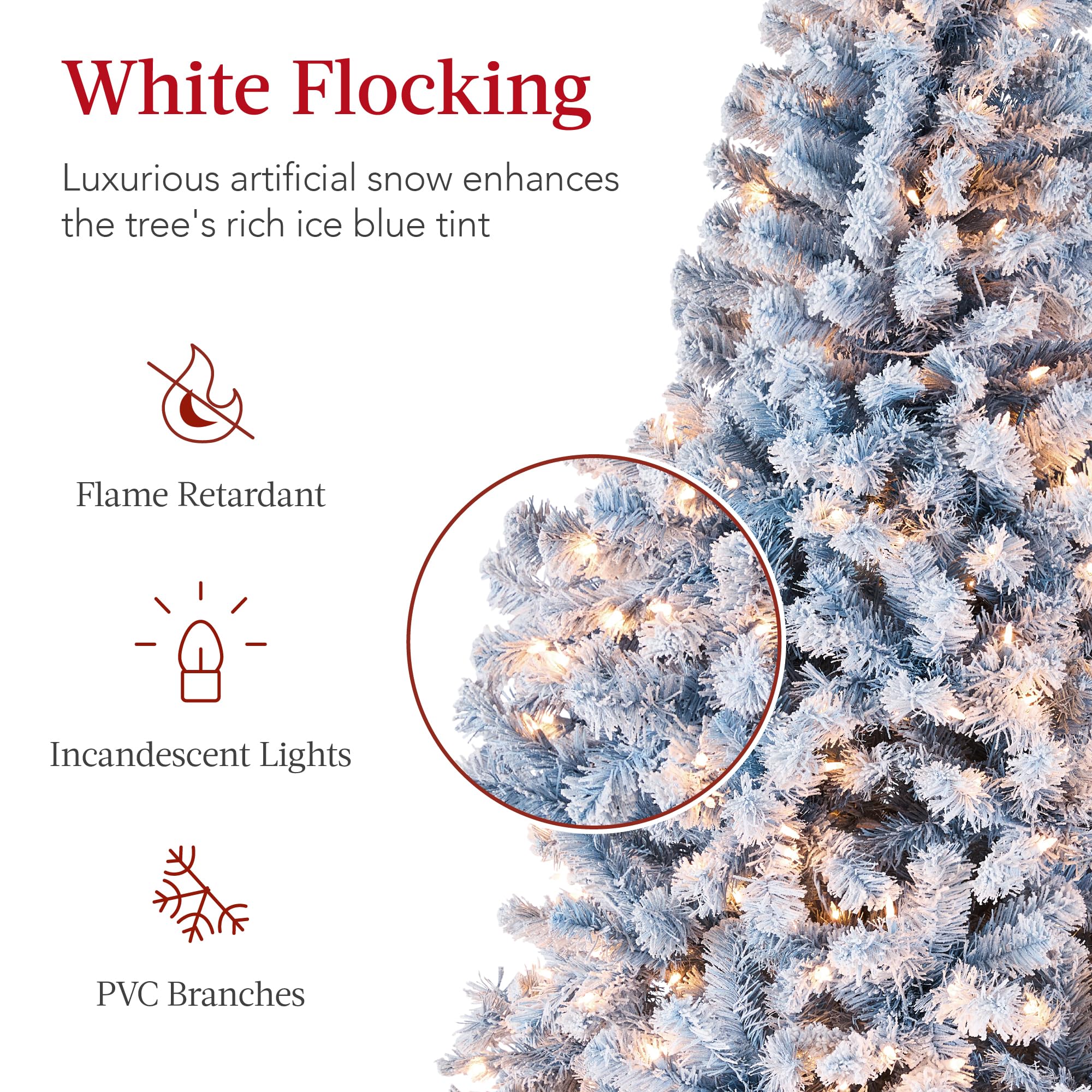 Foto 4 pulgar | Árbol De Navidad Best Choice Products, Preiluminado, Azul Hielo, 6 Pies - Venta Internacional.