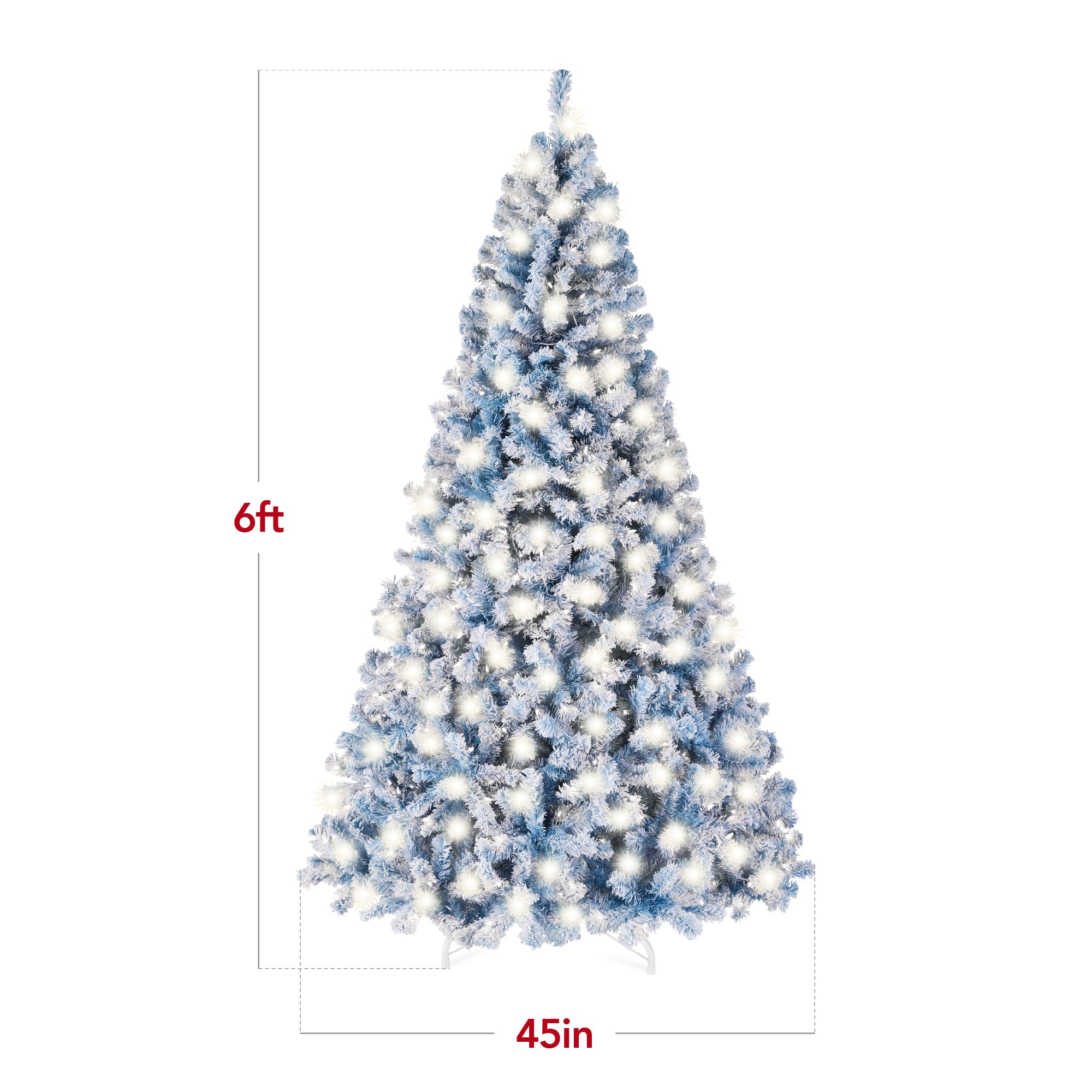 Foto 8 pulgar | Árbol De Navidad Best Choice Products, Preiluminado, Azul Hielo, 6 Pies - Venta Internacional.